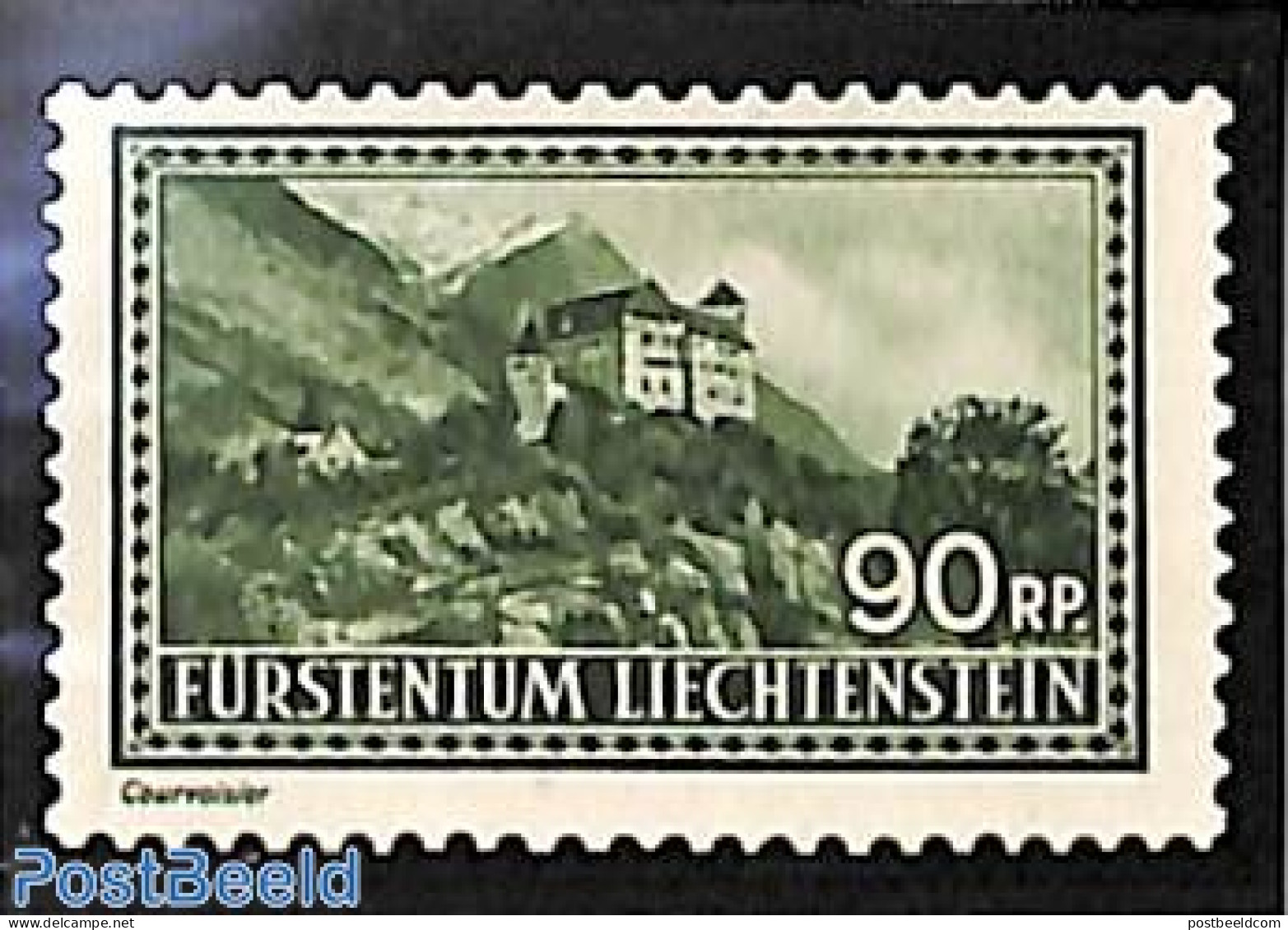 Liechtenstein 1937 90Rp, Stamp Out Of Set, Mint NH, Art - Castles & Fortifications - Unused Stamps