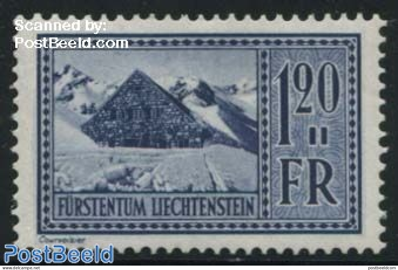 Liechtenstein 1934 1.20Fr, Stamp Out Of Set, Mint NH - Unused Stamps