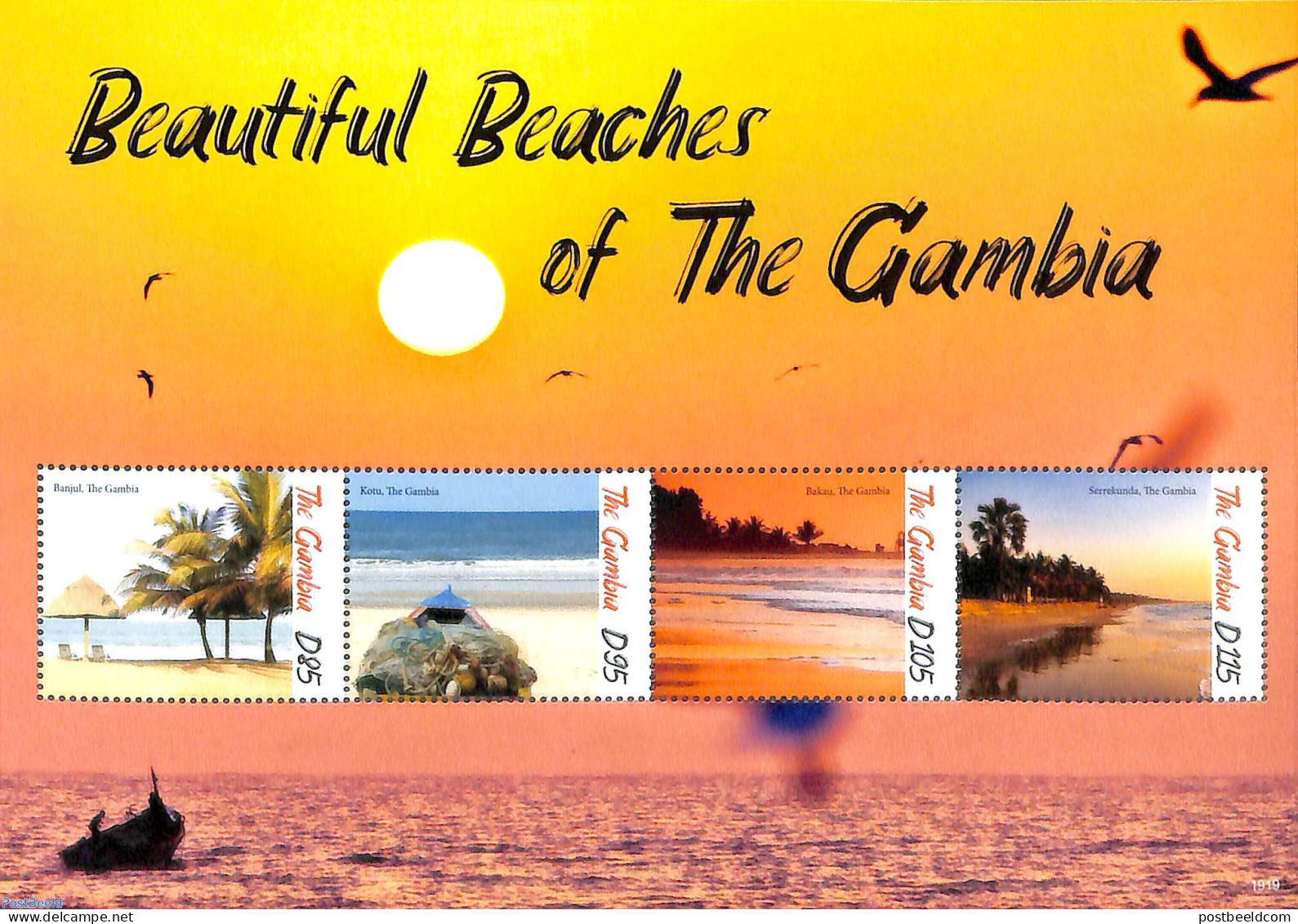 Gambia 2019 Beautiful Beaches Of The Gambia 4v M/s, Mint NH, Various - Tourism - Gambia (...-1964)