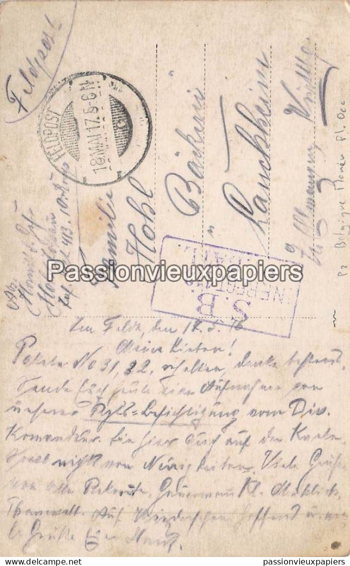 CARTE PHOTO ALLEMANDE MENIN MENEN 1917  VOIE FERREE DEFILE PRES DE LA GARE ? - Menen
