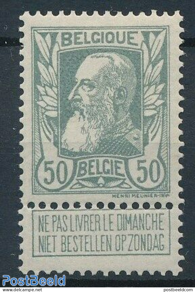 Belgium 1905 50c, Stamp Out Of Set, Unused (hinged) - Ongebruikt
