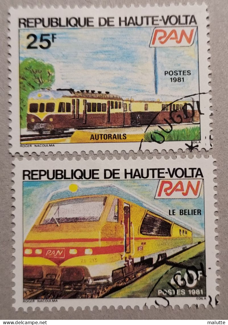 Haute Volta YT 548 + 550 Oblitéré Trains - Haute-Volta (1958-1984)