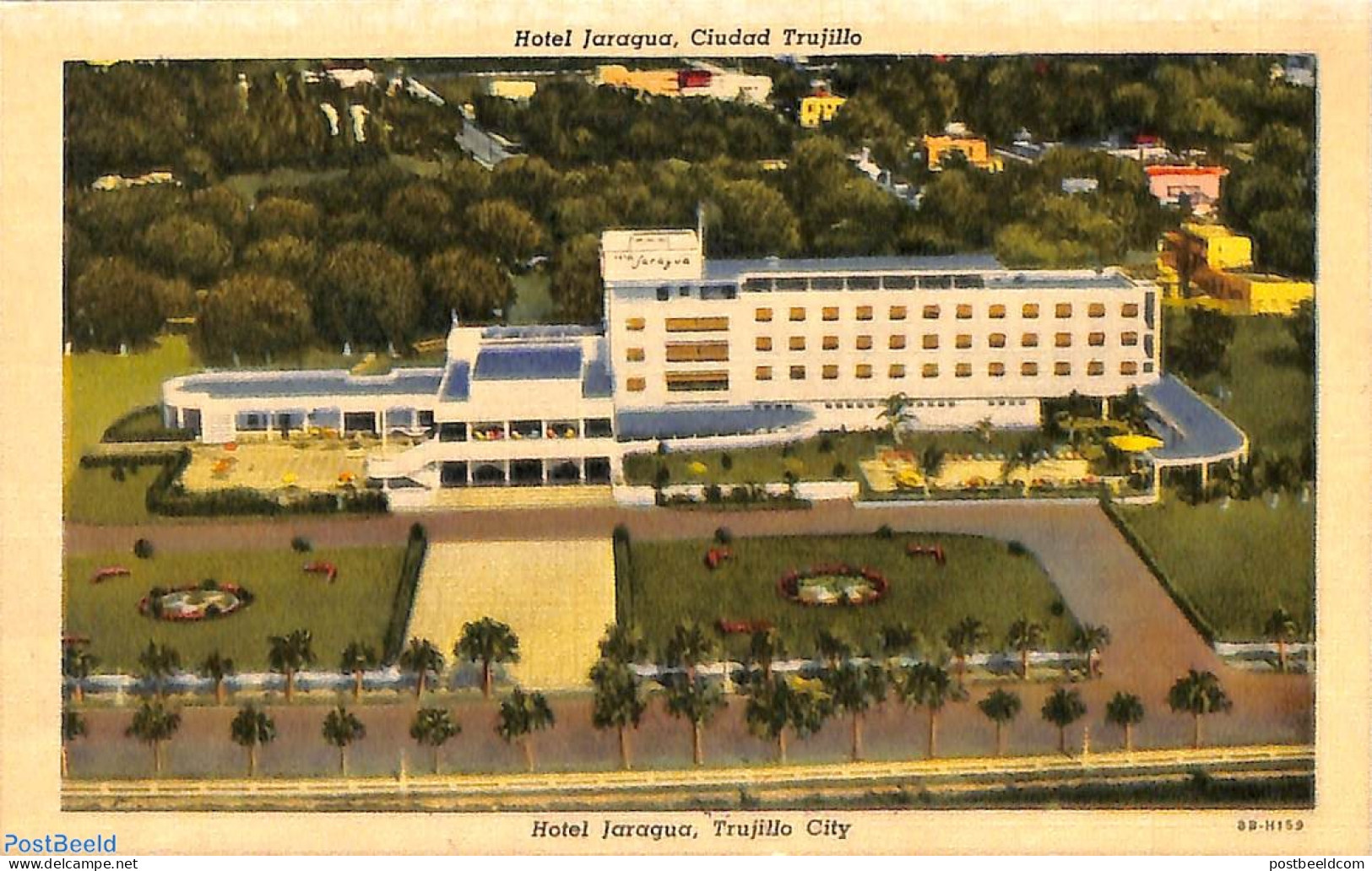 Dominican Republic 1948 Illustrated Postcard 5c, Unused With Postmark, Used Postal Stationary, Various - Hotels - Hotel- & Gaststättengewerbe