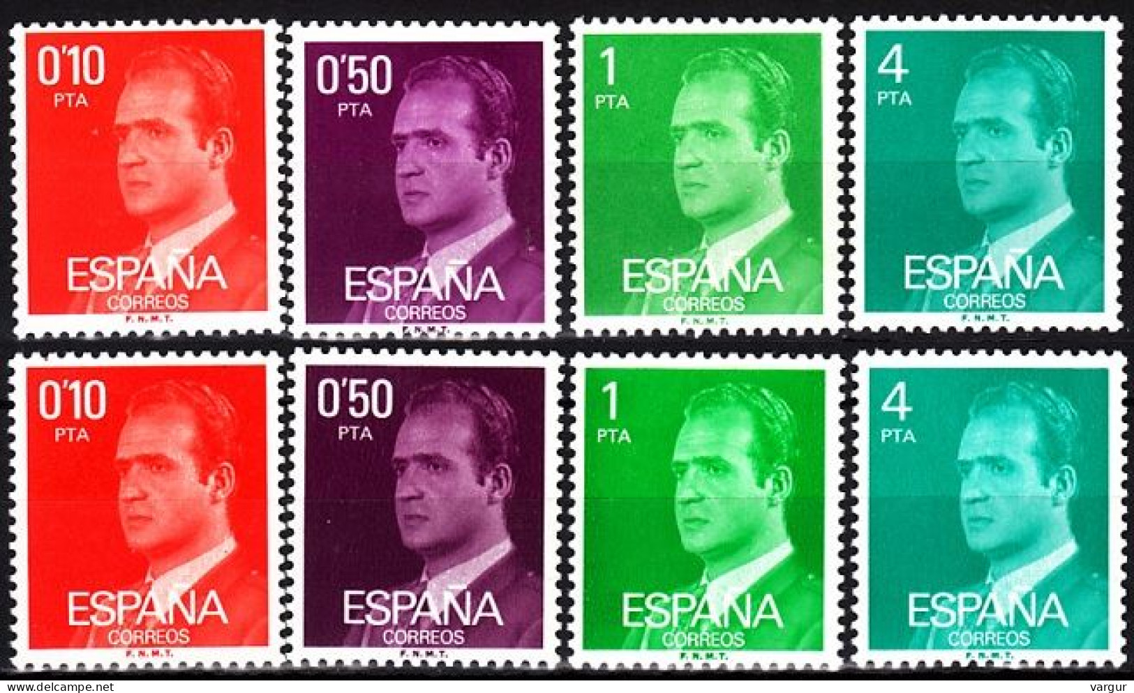 SPAIN 1977-83 Definitive: King Juan Carlos I. #2. Regular And PHOSPHOR. Complete, MNH - Royalties, Royals