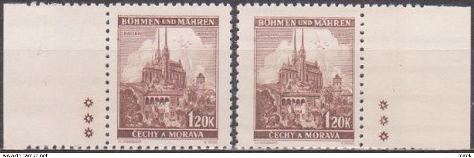 019/ Pof. 43; Border Stamps. Plate Mark *** - Neufs