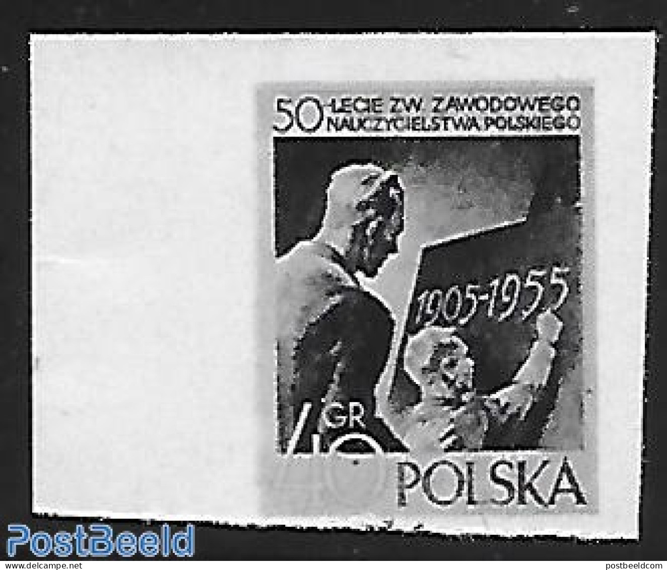 Poland 1955 Blackprint Imperforated., Mint NH, Science - Education - Ongebruikt