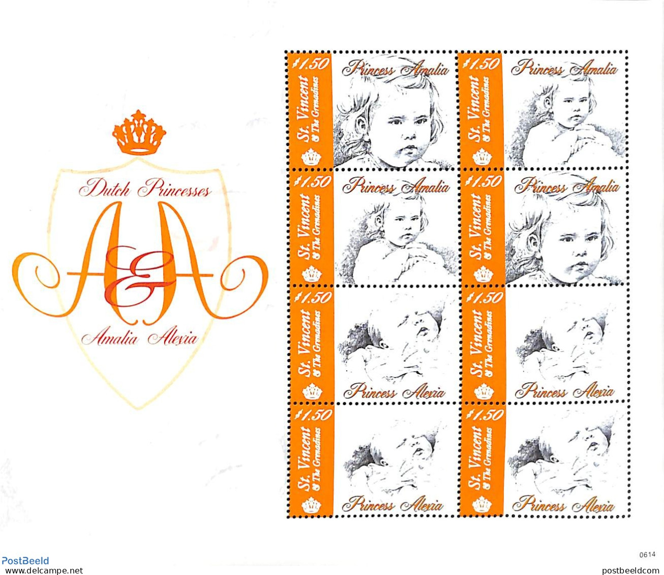 Saint Vincent 2006 Princess Amalia M/s, Mint NH, History - Kings & Queens (Royalty) - Netherlands & Dutch - Koniklijke Families