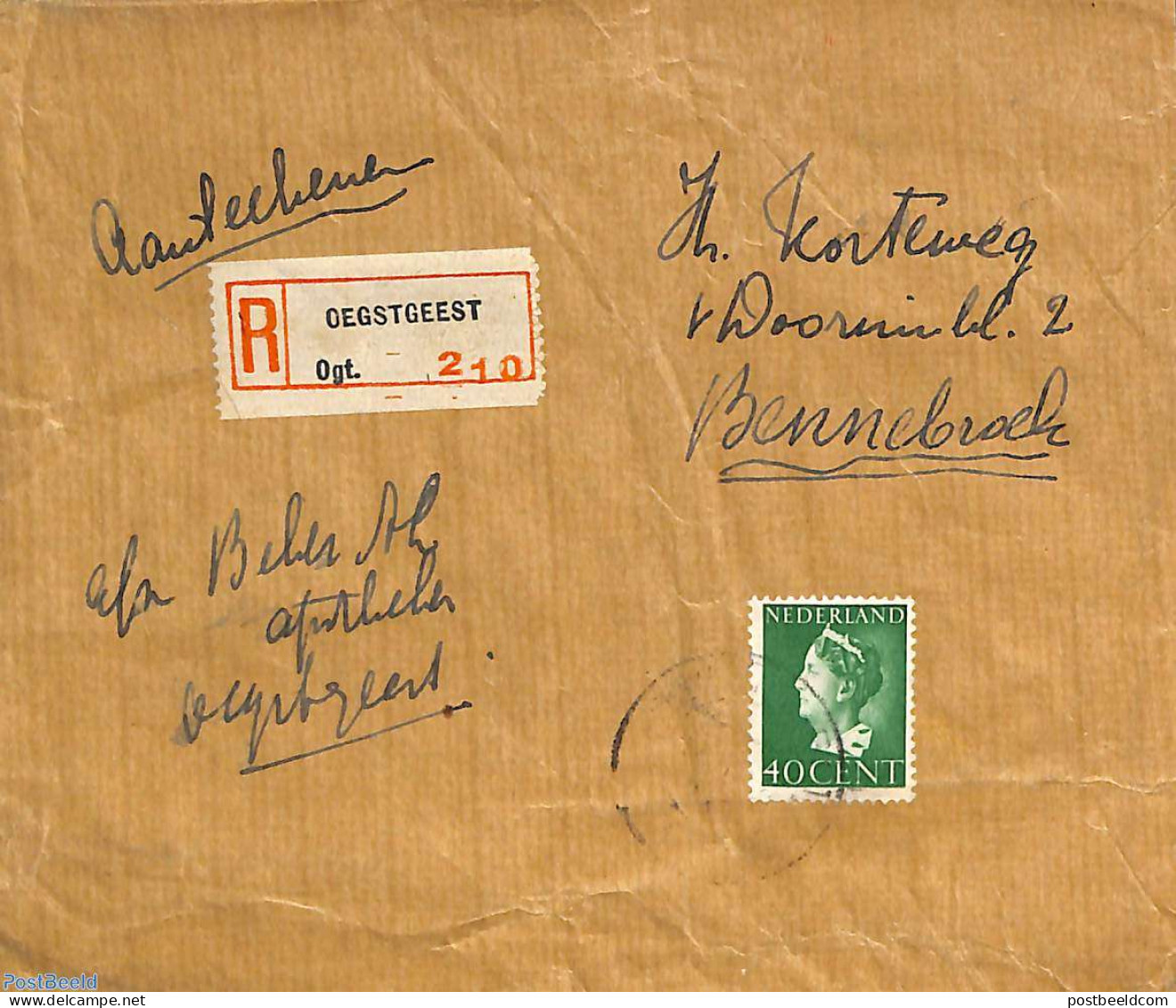 Netherlands 1947 NVPH No. 343 On Piece Of Package, Enkelfrankering, Postal History - Briefe U. Dokumente