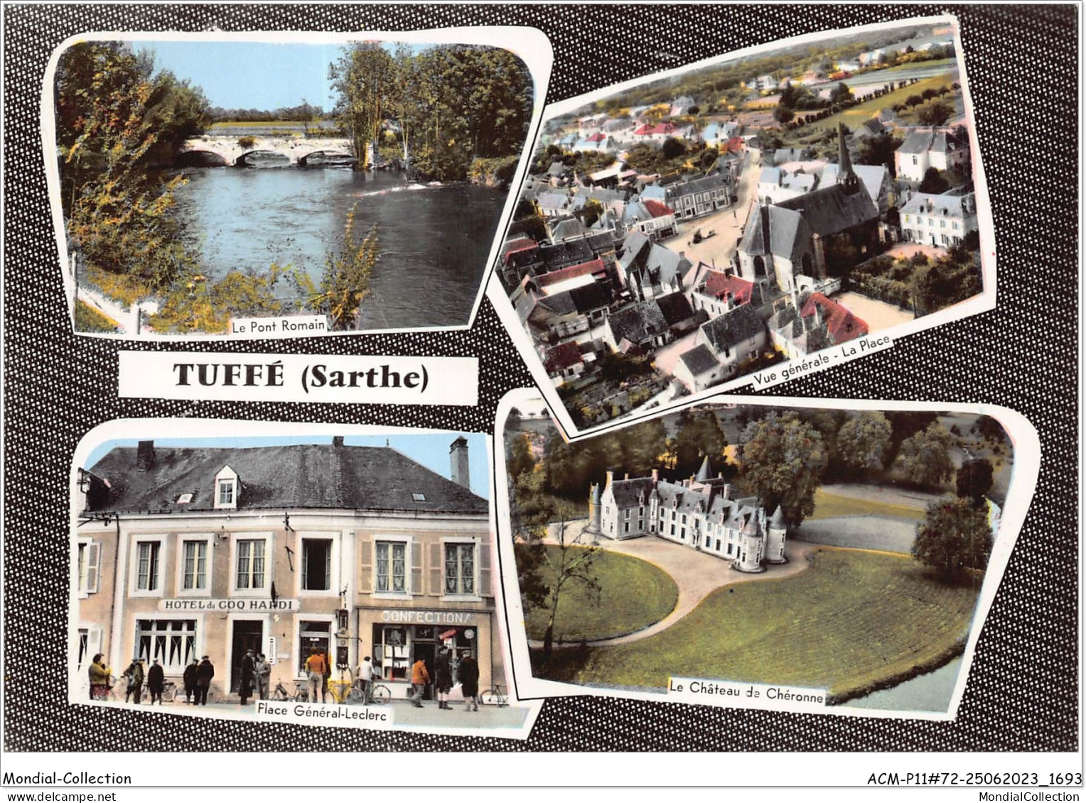 ACMP11-72-0914 - TUFFE - Le Pont Romain - Vue Générale-la Place - Flace Général-leclerc - Le Château De Chéronne  - Tuffe