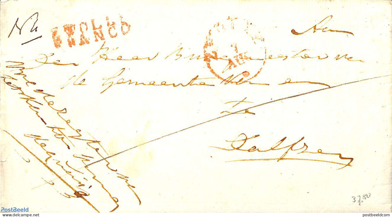 Netherlands 1834 Folding Letter From Zwolle To Dalfsen, Postal History - ...-1852 Préphilatélie