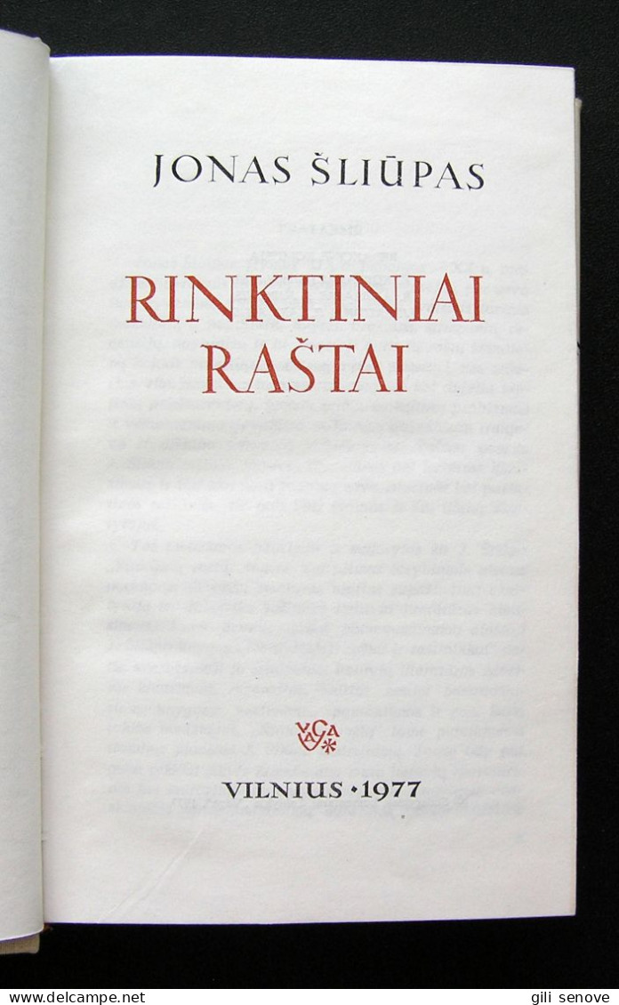 Lithuanian Book / Rinktiniai Raštai By Šliūpas 1977 - Ontwikkeling