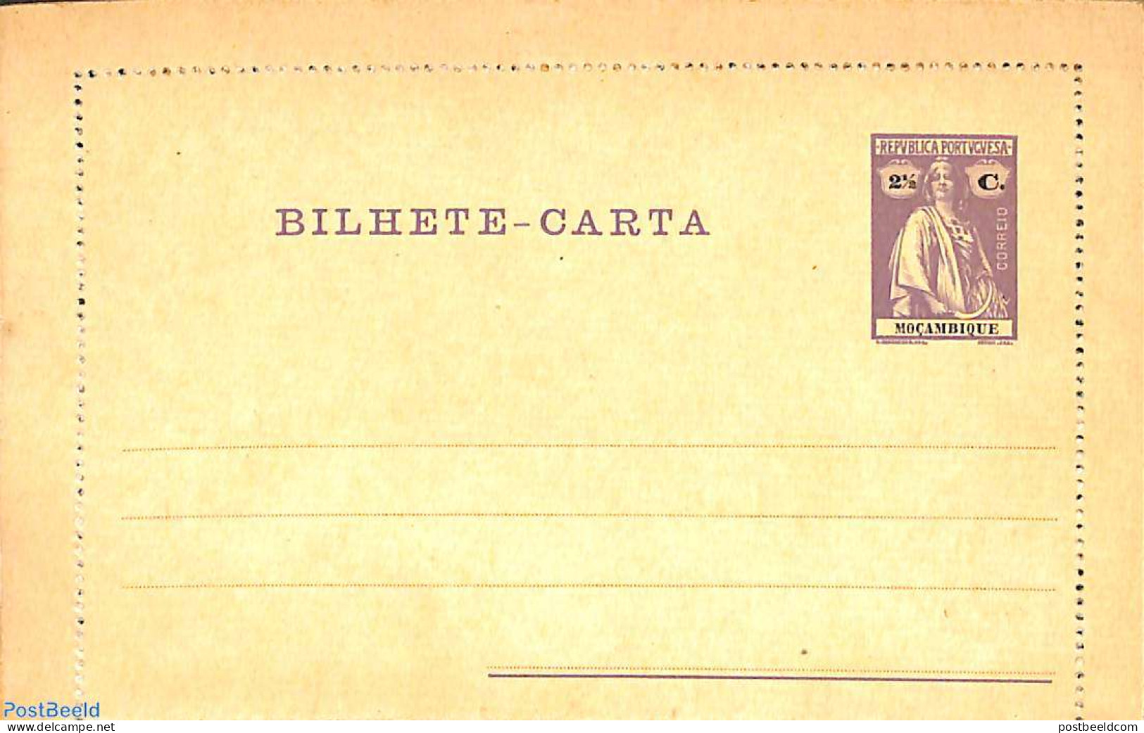 Mozambique 1914 Letter Card 2.5c, Unused Postal Stationary - Mosambik