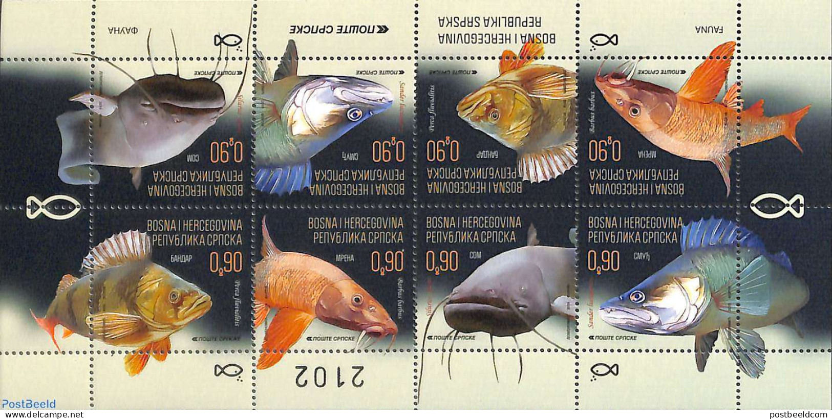 Bosnia Herzegovina - Serbian Adm. 2019 Fish From River Sava M/s, Mint NH, Nature - Fish - Poissons