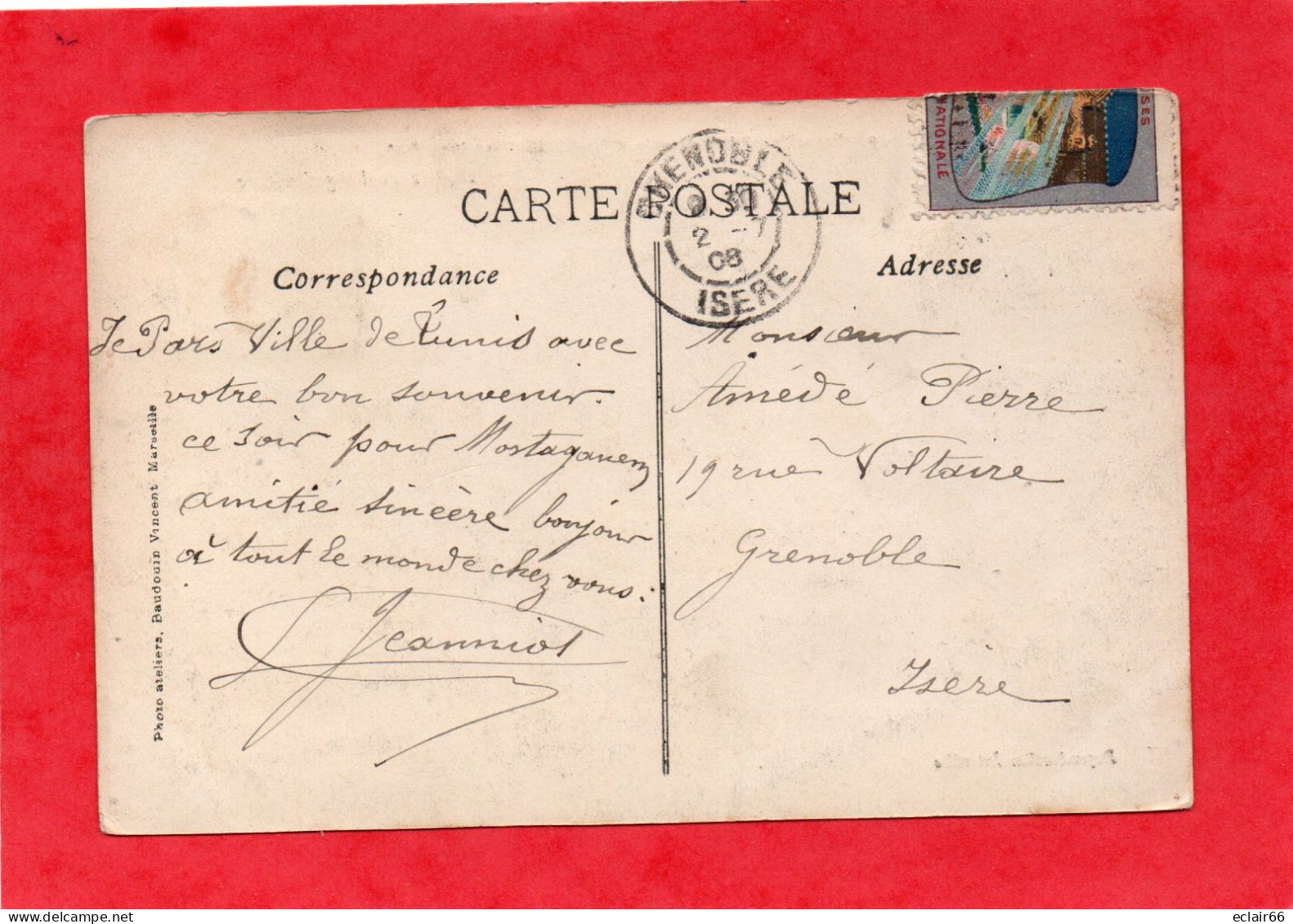 13 MARSEILLE - Exposition Internationale D'Electricité - Palais De L'Agriculture - Lampe Lampadaire 1908 - Etiquette - Exposition D'Electricité Et Autres