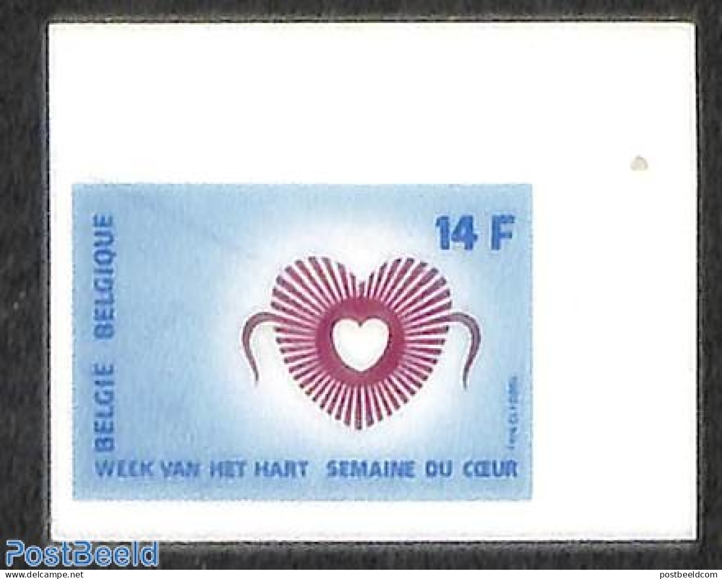 Belgium 1980 Heart Week 1v, Imperforated, Mint NH, Health - Health - Ungebraucht