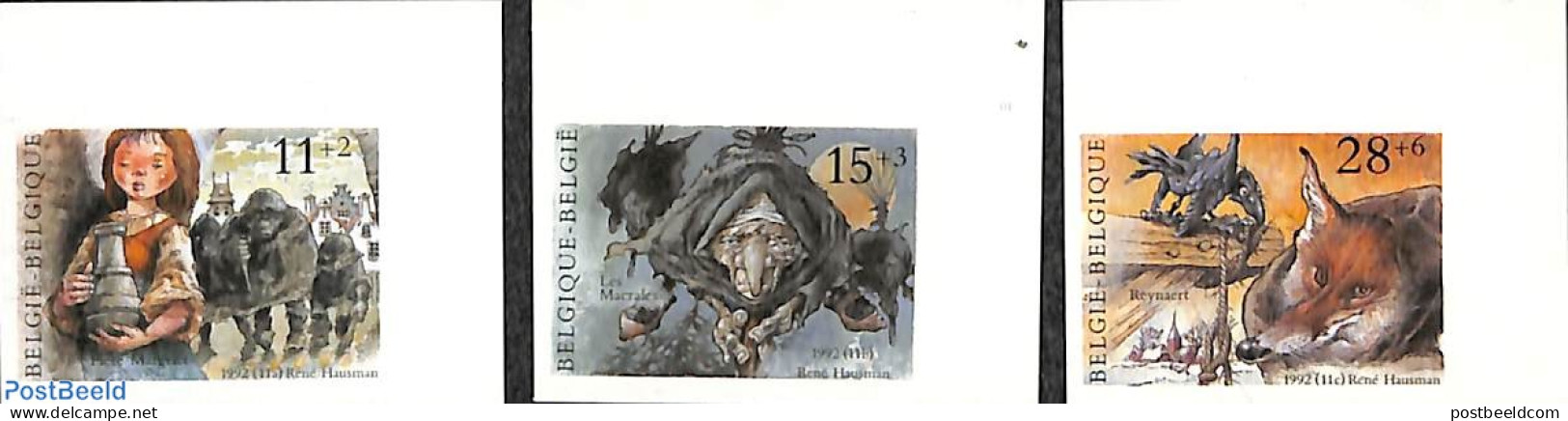 Belgium 1992 Legends 3v, Imperforated, Mint NH, Art - Fairytales - Ungebraucht