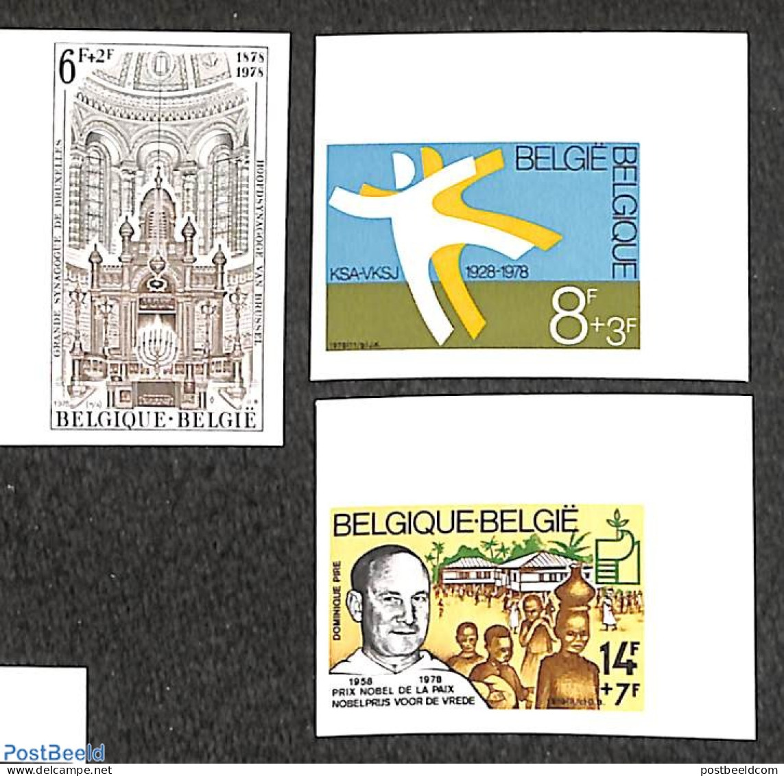 Belgium 1978 Mixed Issue 3v, , Imperforated, Mint NH, Religion - Judaica - Religion - Unused Stamps