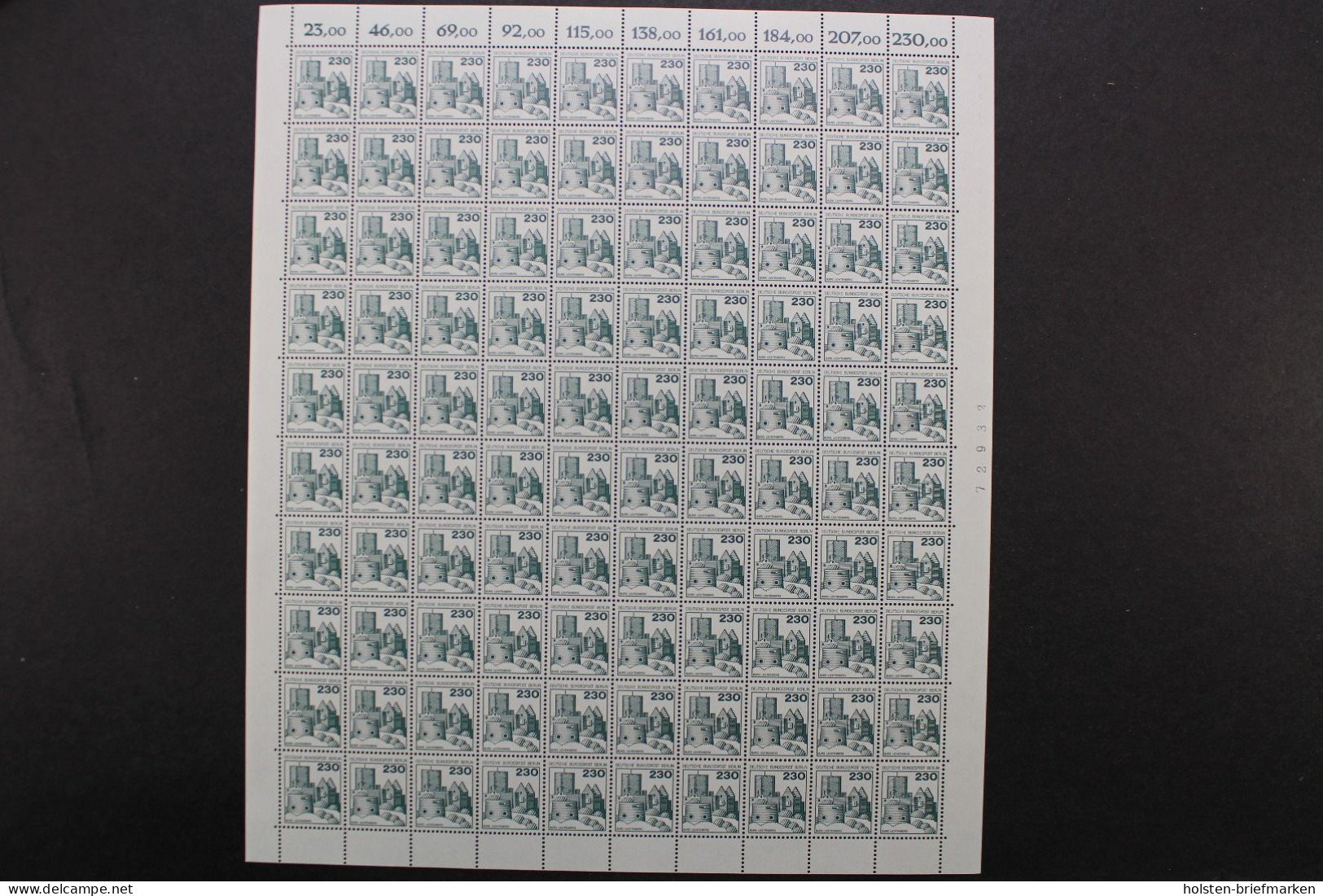 Berlin, MiNr. 587-590 A, 100er Bogen, Postfrisch - Blocks & Sheetlets