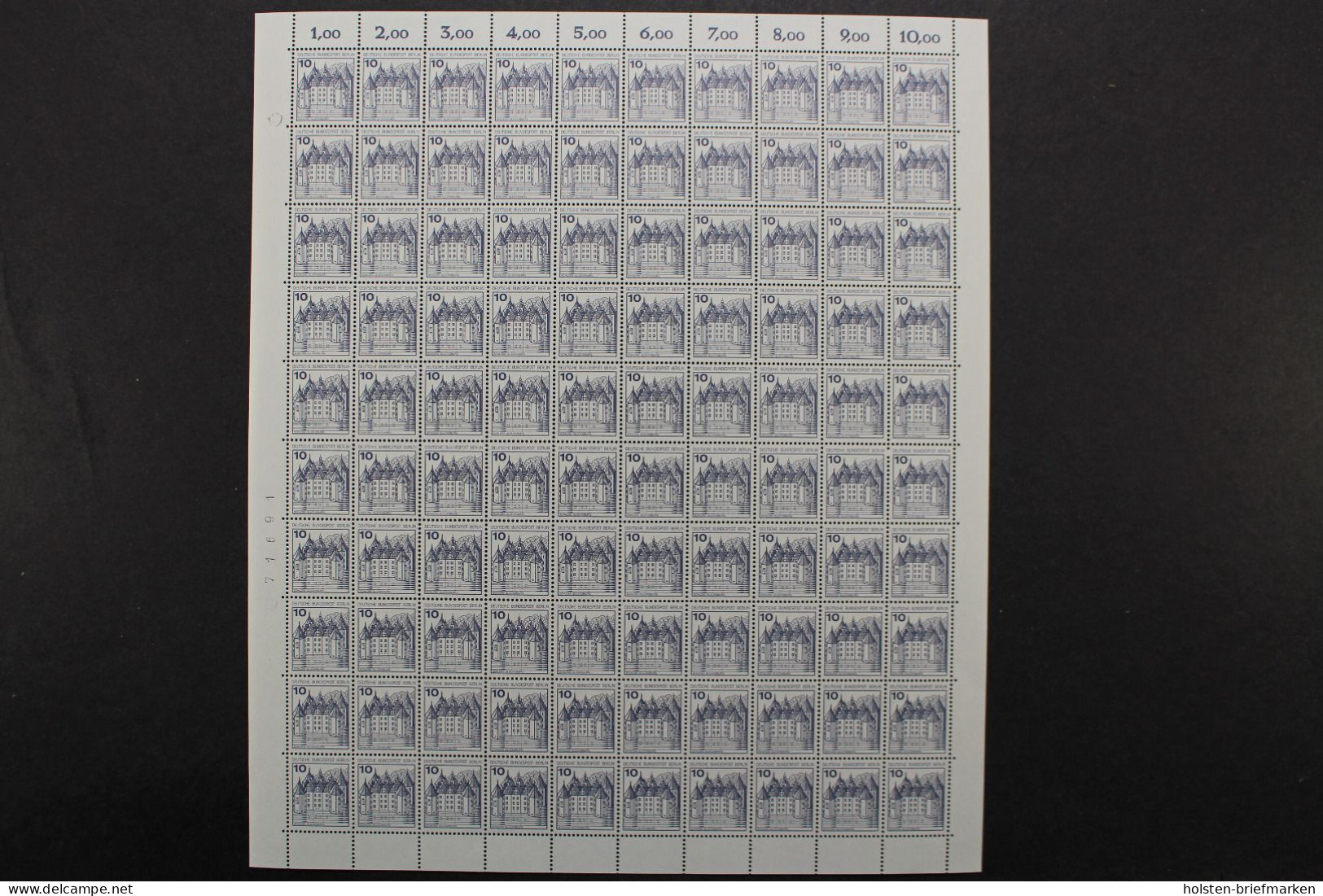 Berlin, MiNr. 532-540 A, 100er Bogen, Postfrisch - Blocks & Kleinbögen