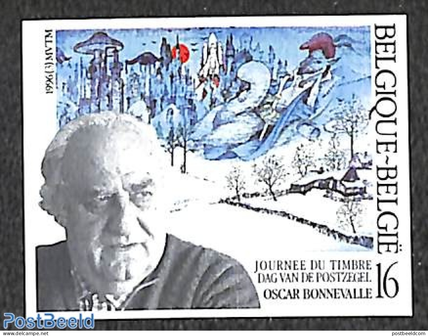 Belgium 1996 Stamp Day 1v, Imperforated, With Number, Mint NH, Stamp Day - Art - Modern Art (1850-present) - Paintings - Ungebraucht