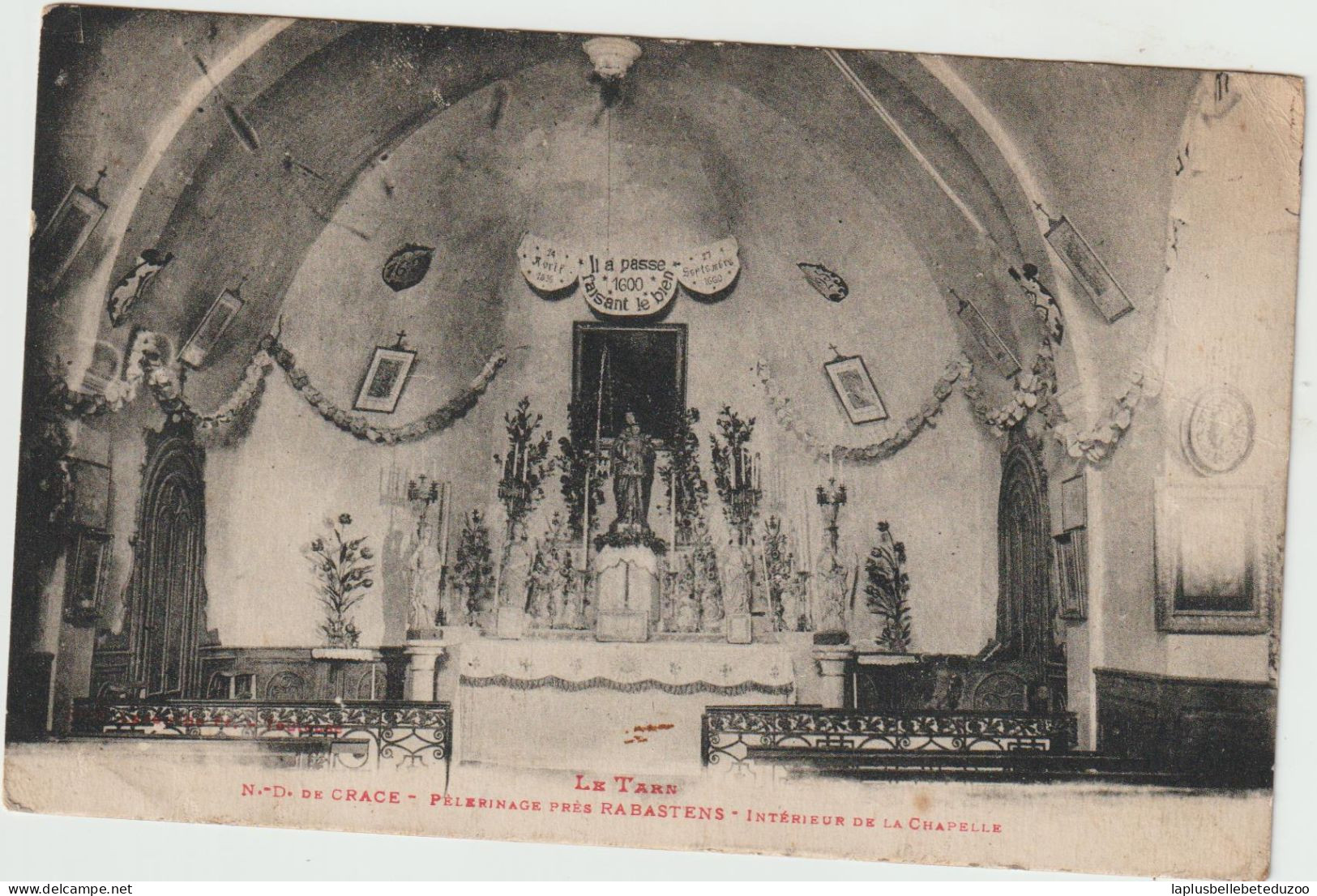 CPA - 81 - RABASTENS Environs - Notre Dame De Grâce - Pélerinage - Intérieur De La Chapelle - Pas Courant - 1949 - Rabastens