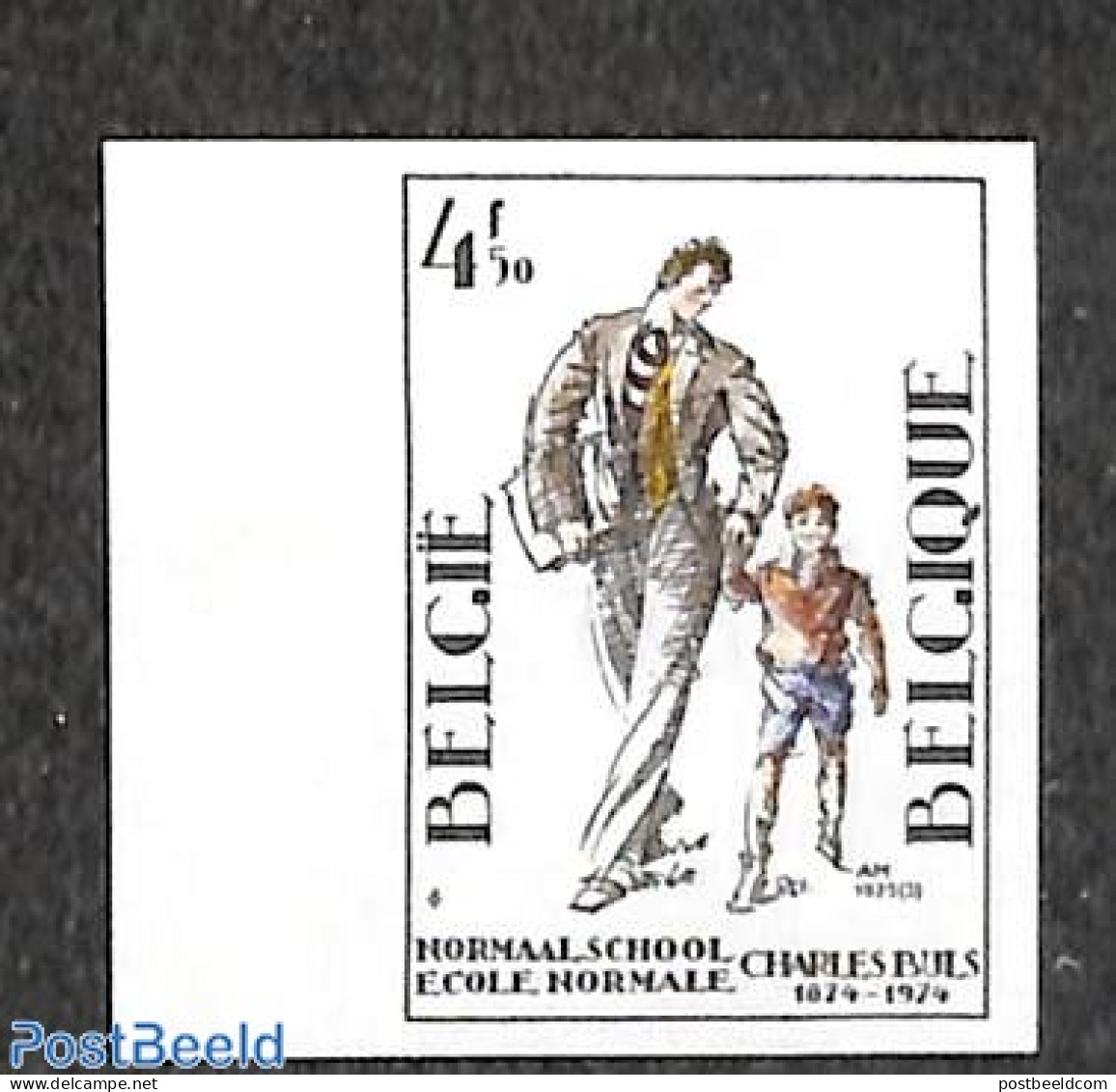 Belgium 1975 Charles Buls School 1v, Imperforated, Mint NH, Science - Education - Ungebraucht