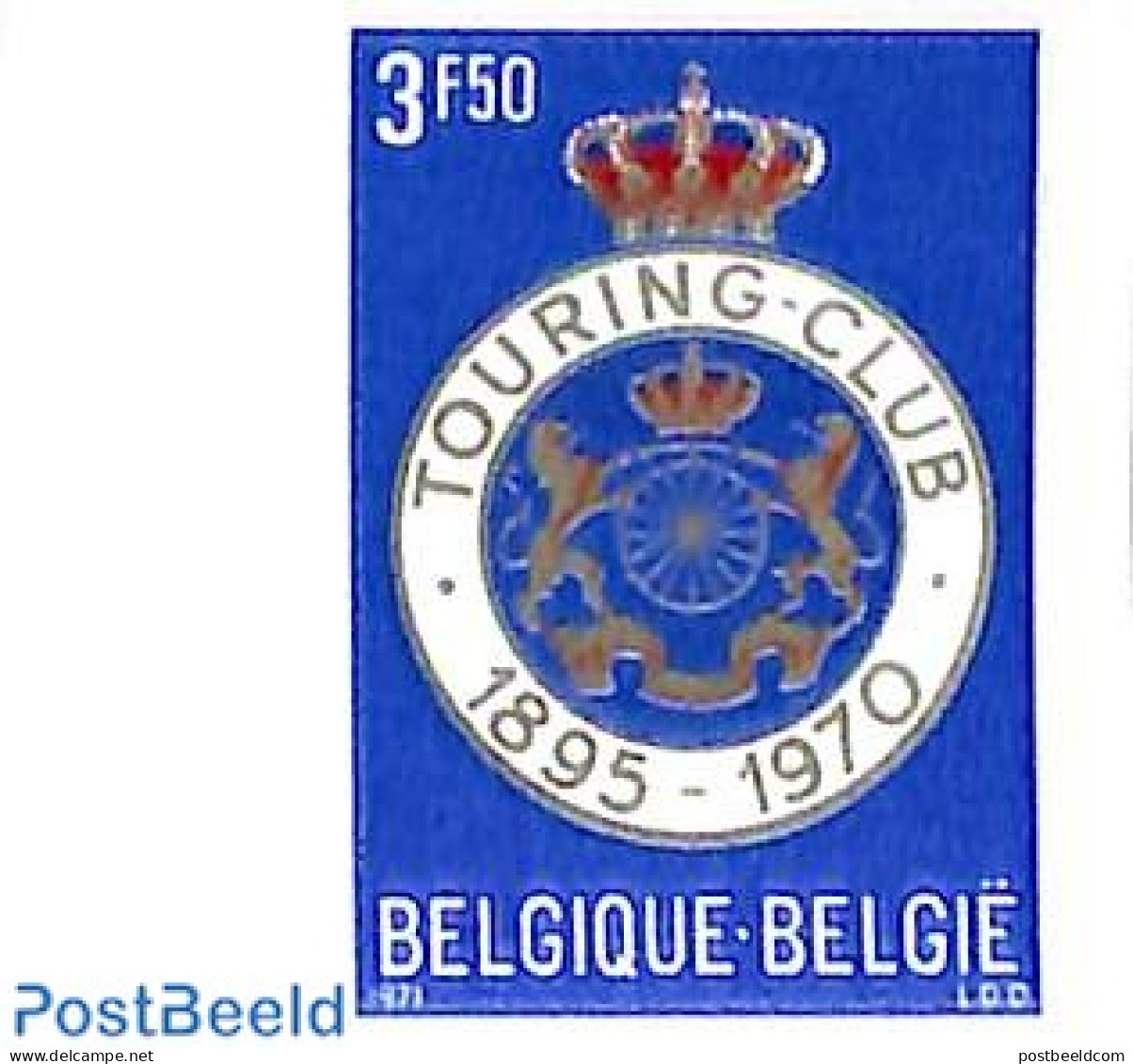 Belgium 1971 Touring Club 1v, Imperforated, Mint NH, Transport - Automobiles - Nuevos