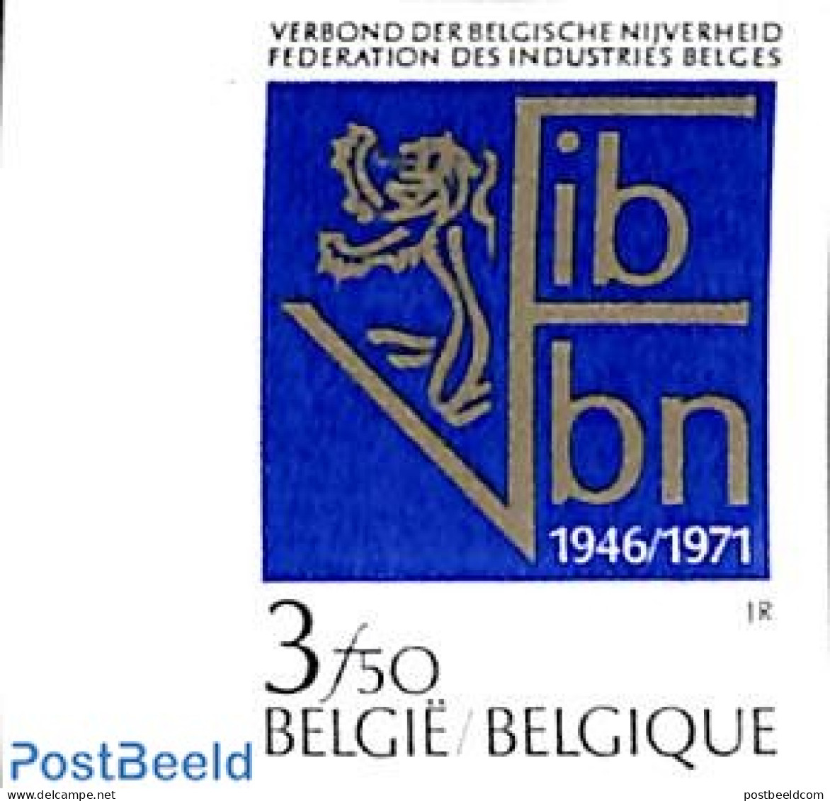 Belgium 1971 Industrial Federation 1v, Imperforated, Mint NH, Various - Industry - Nuovi