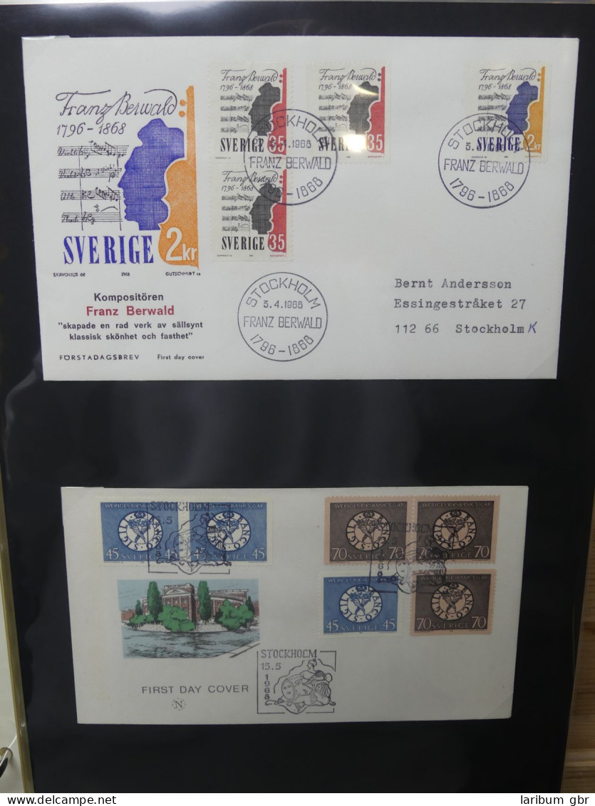 Schweden FDCs ab 1966 besammelt im Ring Binder #LY667