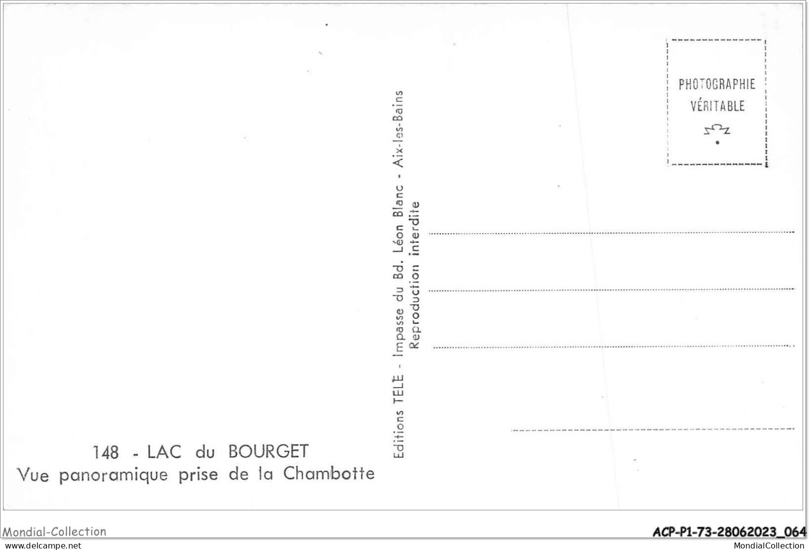 ACPP1-73-0033 - LE LAC BOURGET - Vue Panoramique Prise De La Chambotte - Le Bourget Du Lac