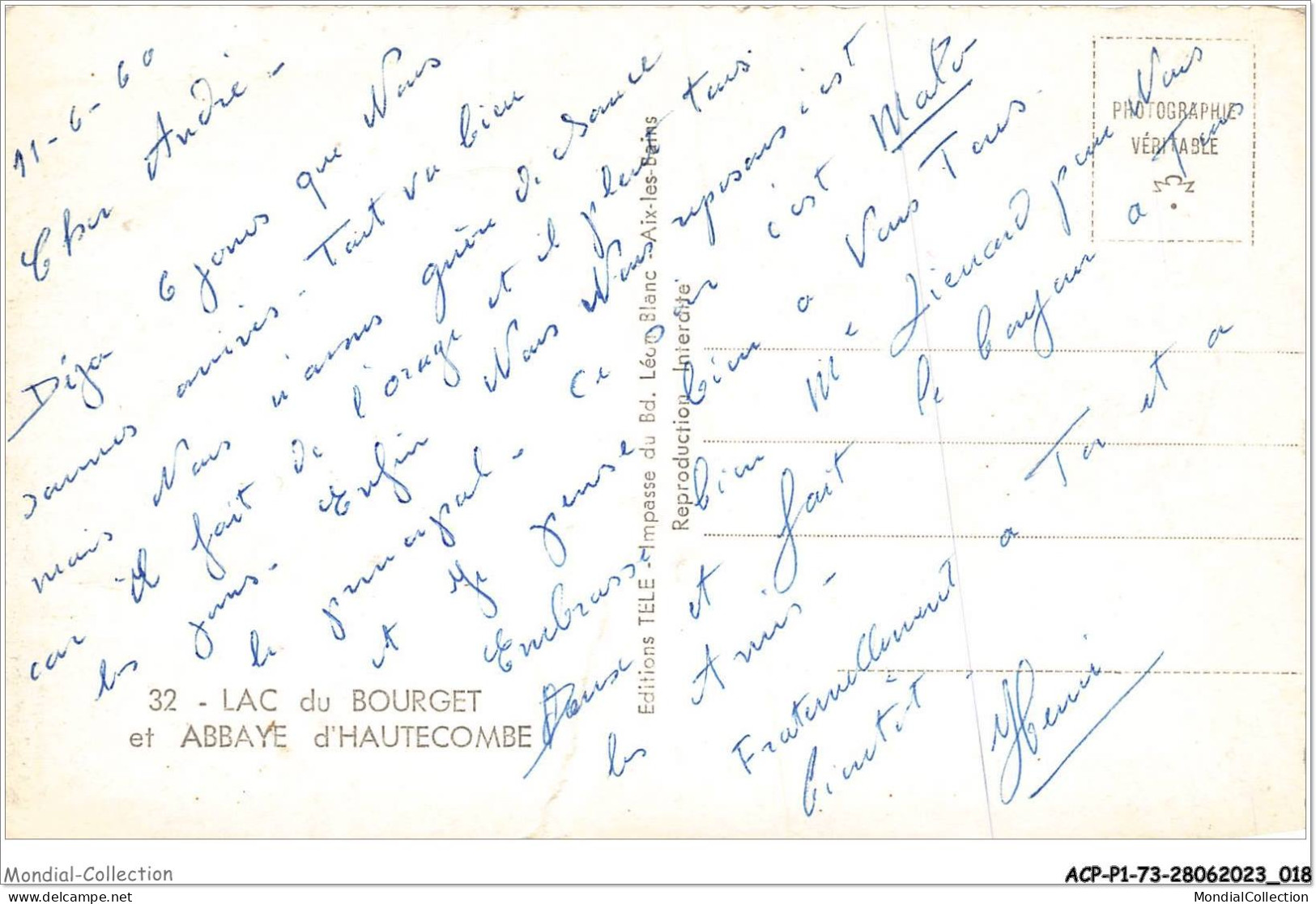 ACPP1-73-0010 - Lac Du BOURGET Et ABBAYE D'HAUTECOMBE - Le Bourget Du Lac