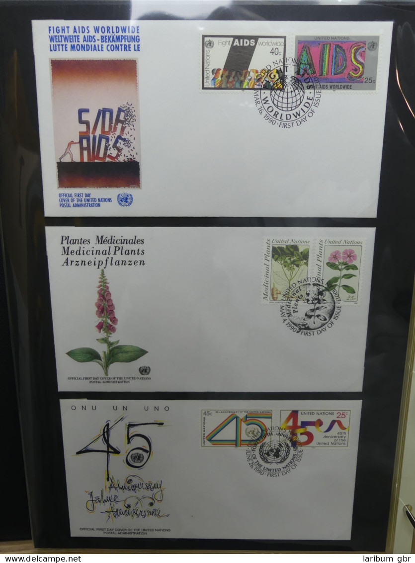 Vereinte Nationen New York FDCs ab 1988 besammelt im Ring Binder #LY664