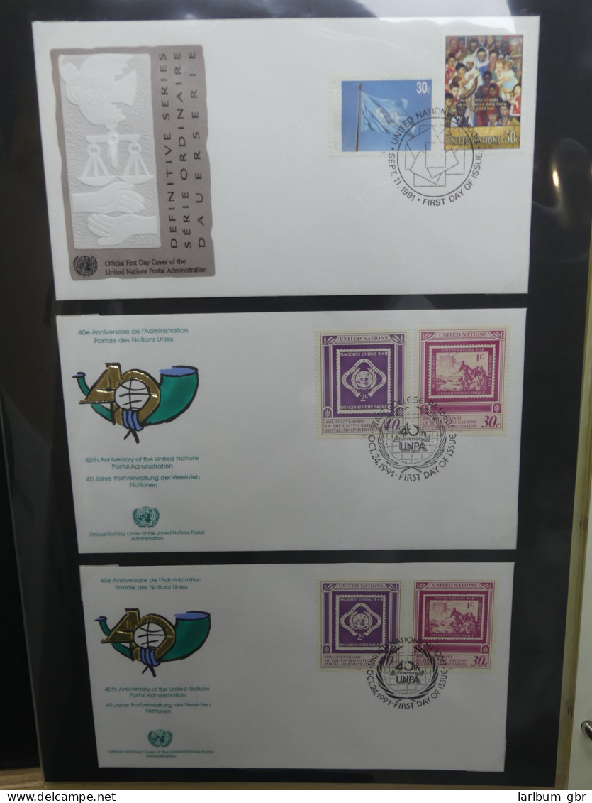 Vereinte Nationen New York FDCs ab 1988 besammelt im Ring Binder #LY664