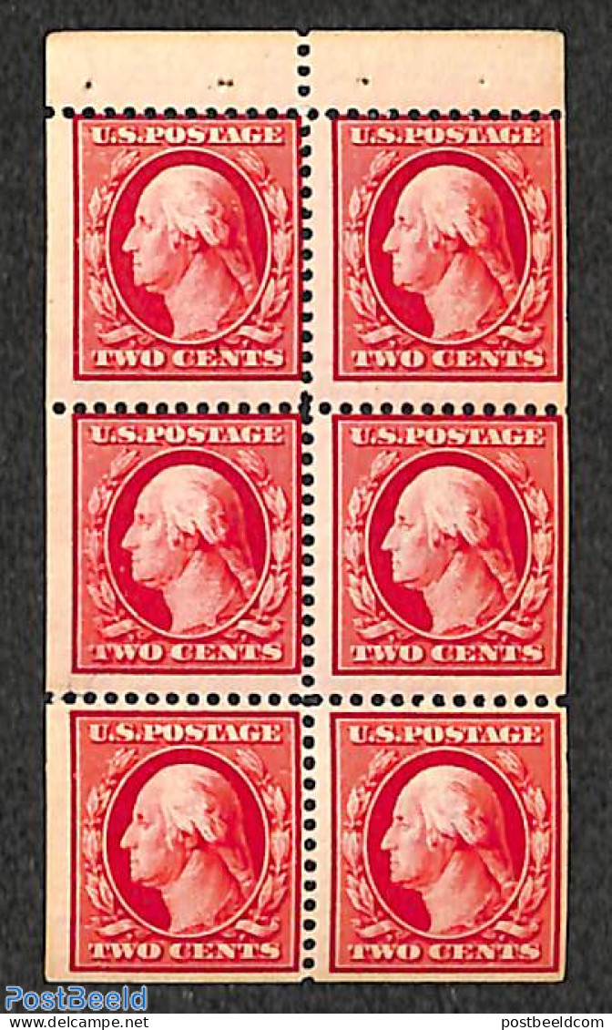 United States Of America 1910 6x2c, Booklet Pane, Unused (hinged) - Unused Stamps