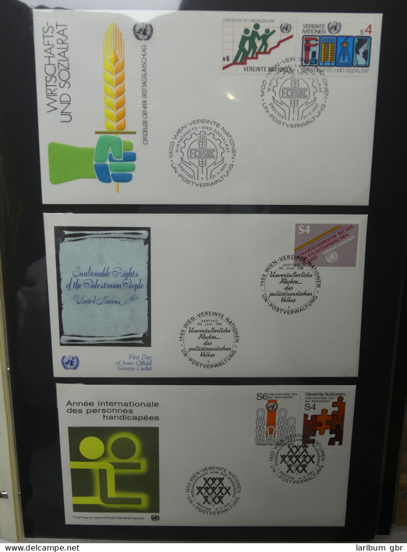 Vereinte Nationen Wien FDCs Ab 1979 Besammelt Im Ring Binder #LY665 - Sammlungen (im Alben)