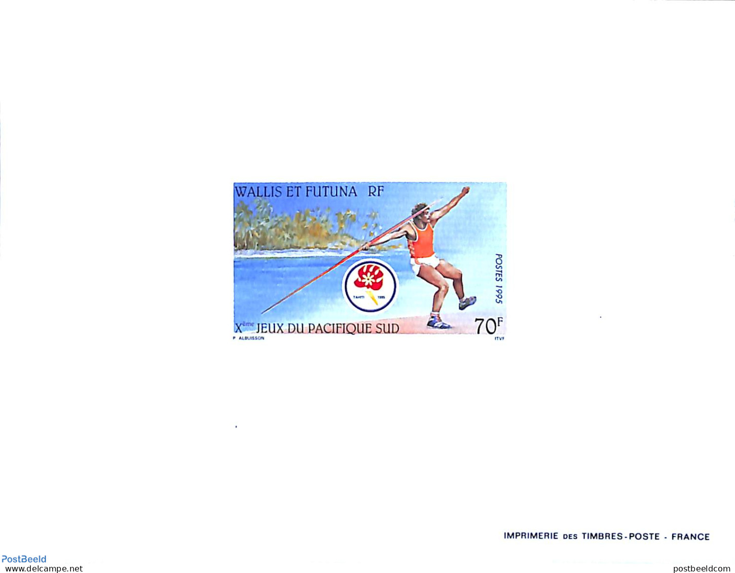 Wallis & Futuna 1995 South Pacific Games 1v, Epreuve De Luxe, Mint NH, Sport - Athletics - Sport (other And Mixed) - Leichtathletik