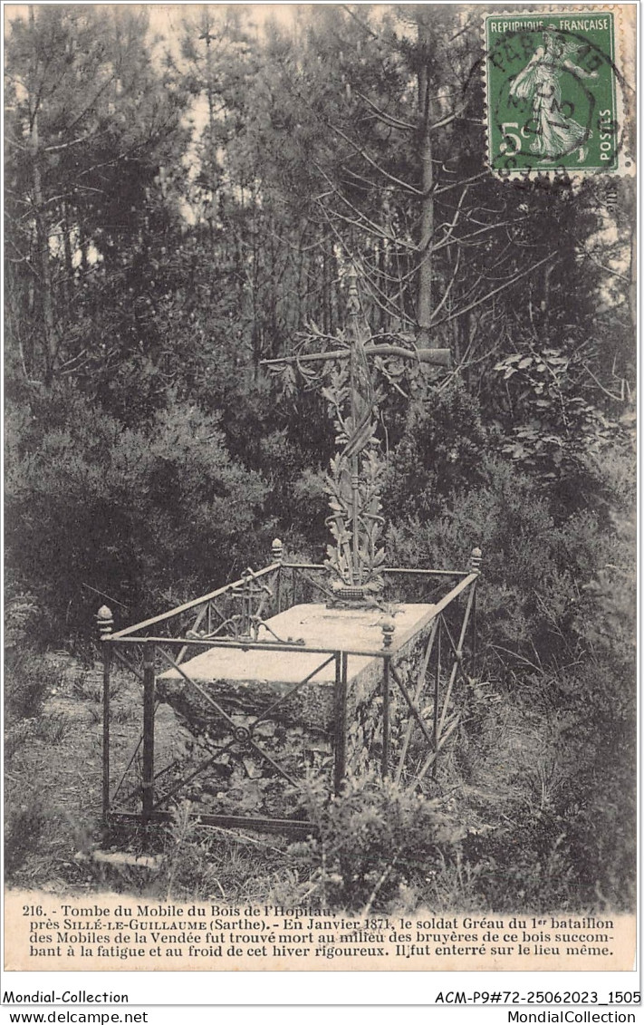 ACMP9-72-0819 - Tombe Du Mobile Du Bois De L'hopitau Près SILLE-LE-GUILLAUME  - Sille Le Guillaume