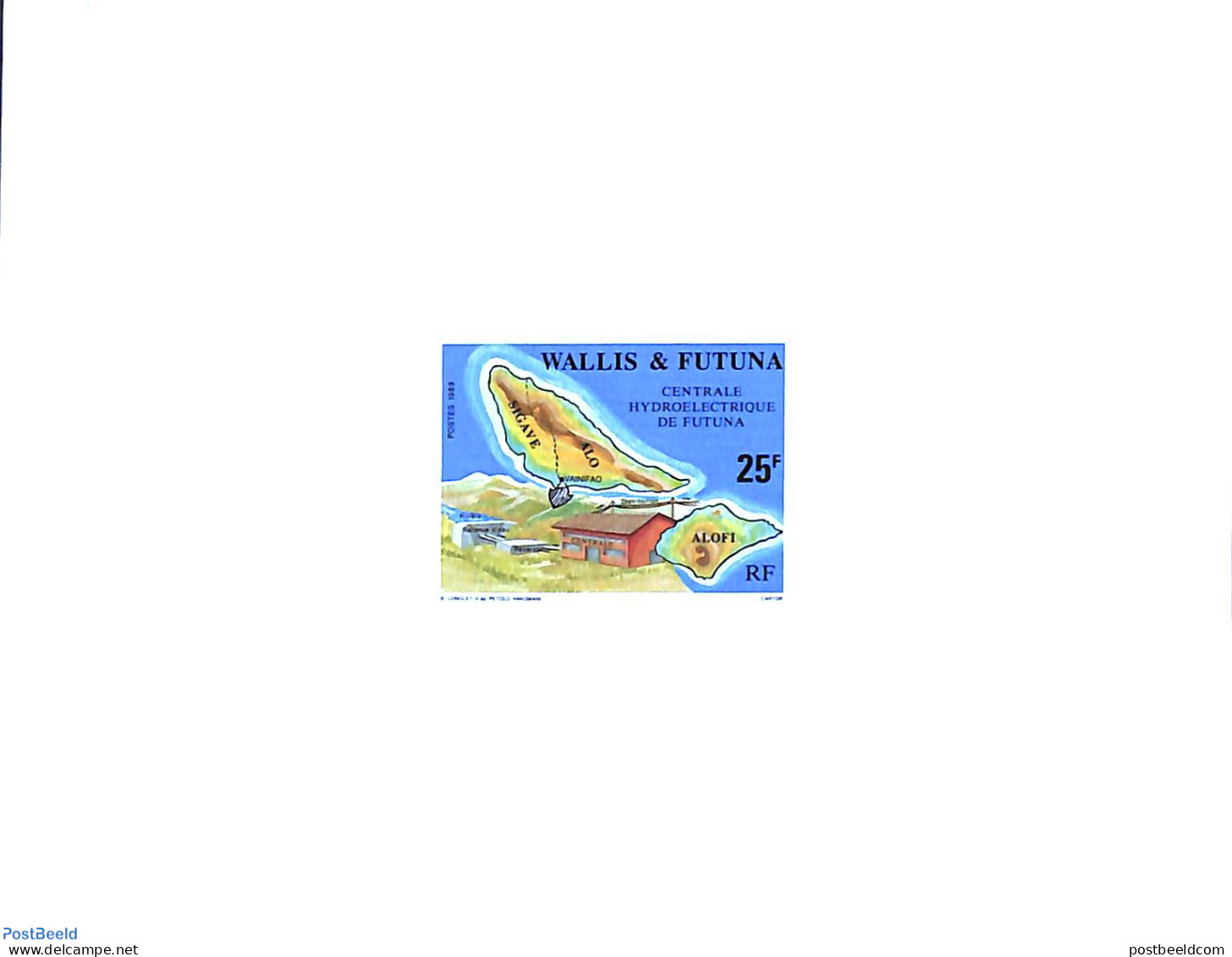 Wallis & Futuna 1989 Hydro Power 1v, Epreuve De Luxe, Mint NH, Nature - Various - Water, Dams & Falls - Maps - Geography