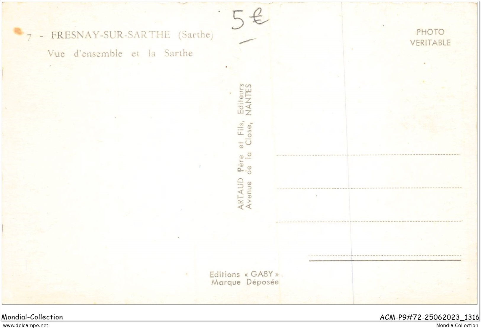 ACMP9-72-0724 - FRESNAY-SUR-SARTHE - Vue D'ensemble Et La Sarthe - La Fresnaye Sur Chédouet