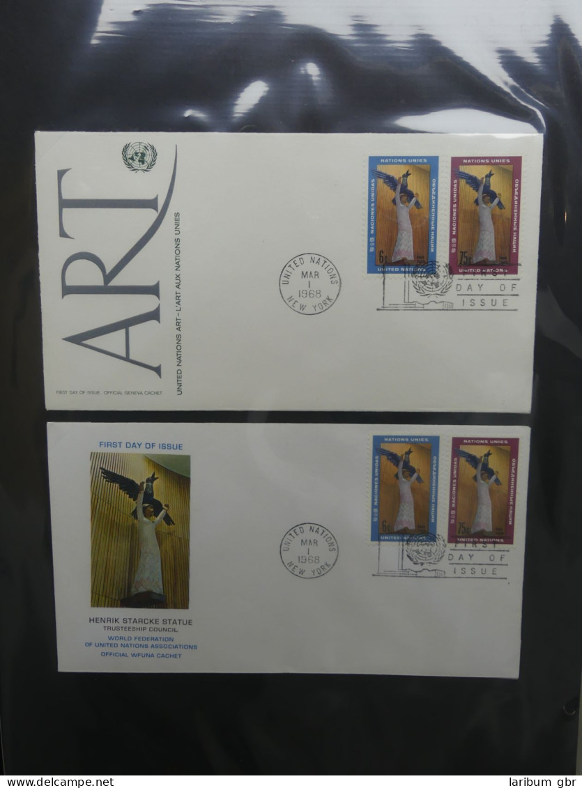 Vereinte Nationen New York FDCs ab 1966 besammelt im Ring Binder #LY663