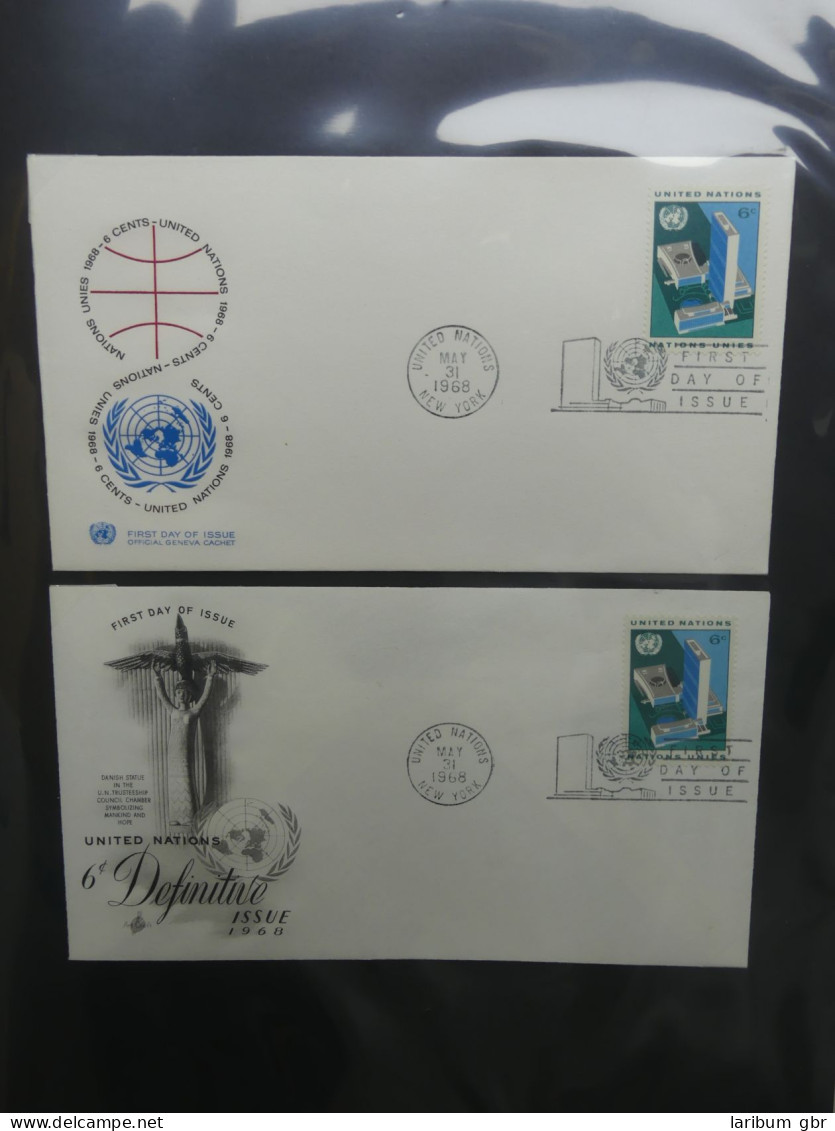 Vereinte Nationen New York FDCs ab 1966 besammelt im Ring Binder #LY663