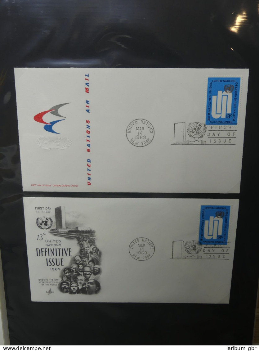 Vereinte Nationen New York FDCs ab 1966 besammelt im Ring Binder #LY663