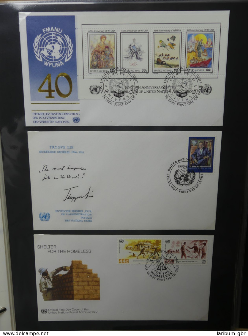 Vereinte Nationen New York FDCs ab 1966 besammelt im Ring Binder #LY663