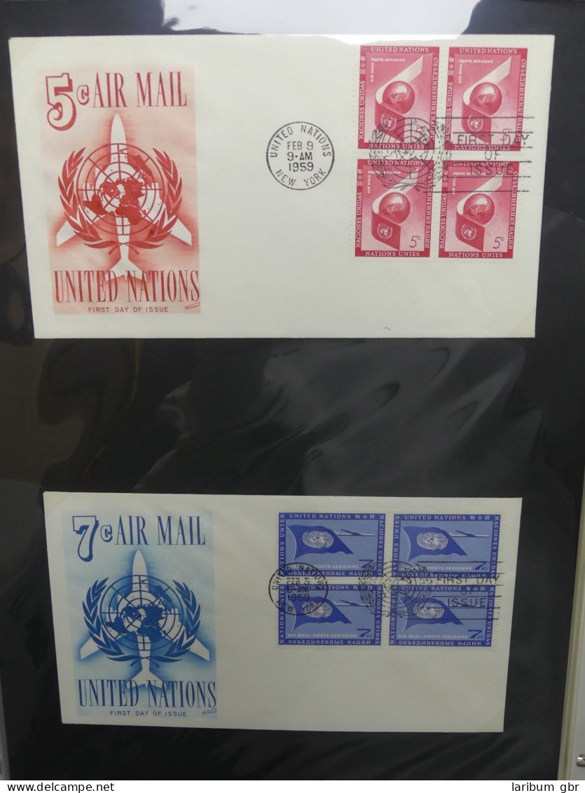 Vereinte Nationen New York FDCs ab 1966 besammelt im Ring Binder #LY663