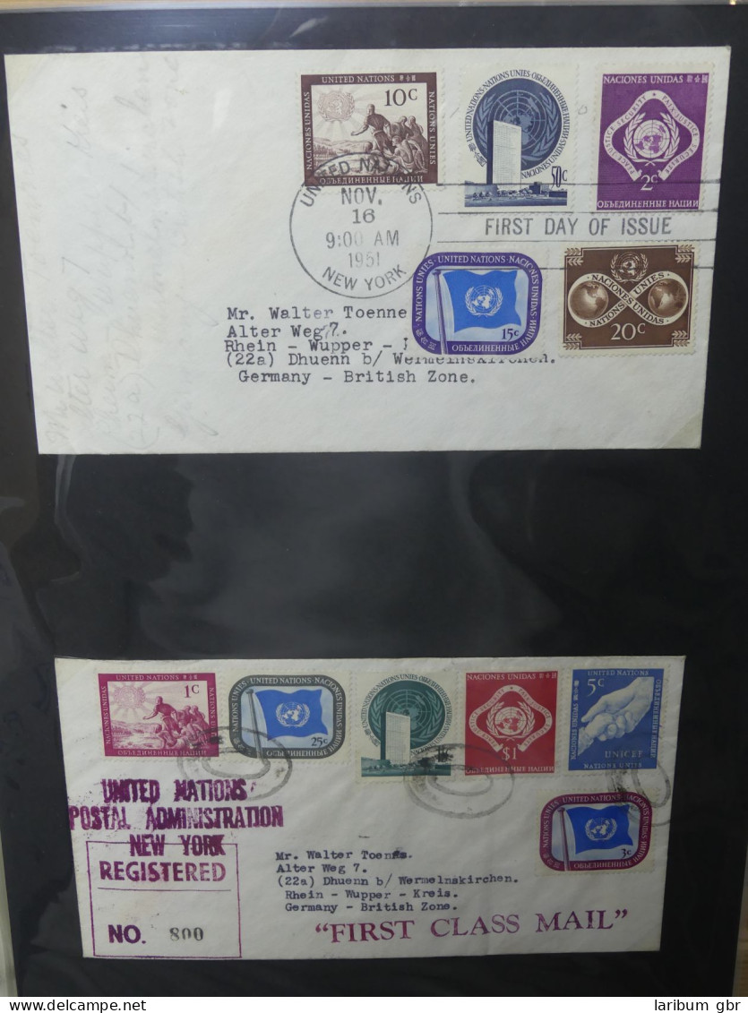 Vereinte Nationen New York FDCs Ab 1951 Besammelt Im Ring Binder #LY662 - Sammlungen (im Alben)