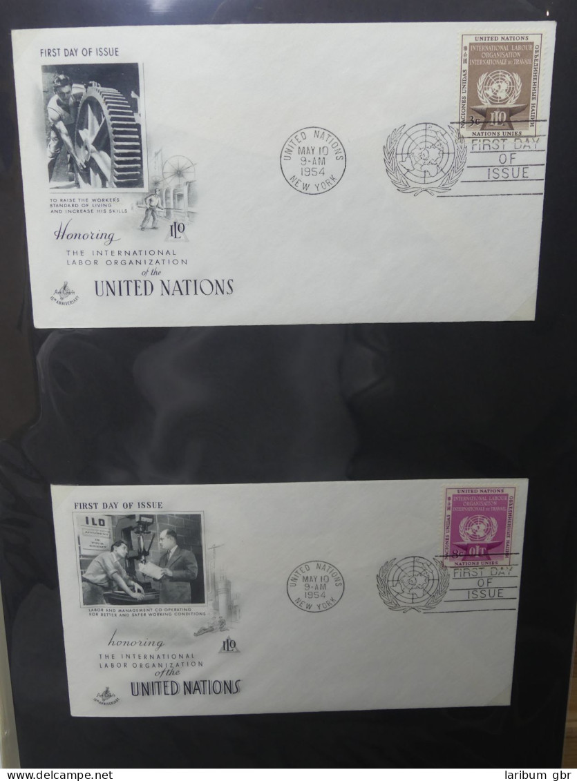 Vereinte Nationen New York FDCs ab 1951 besammelt im Ring Binder #LY662