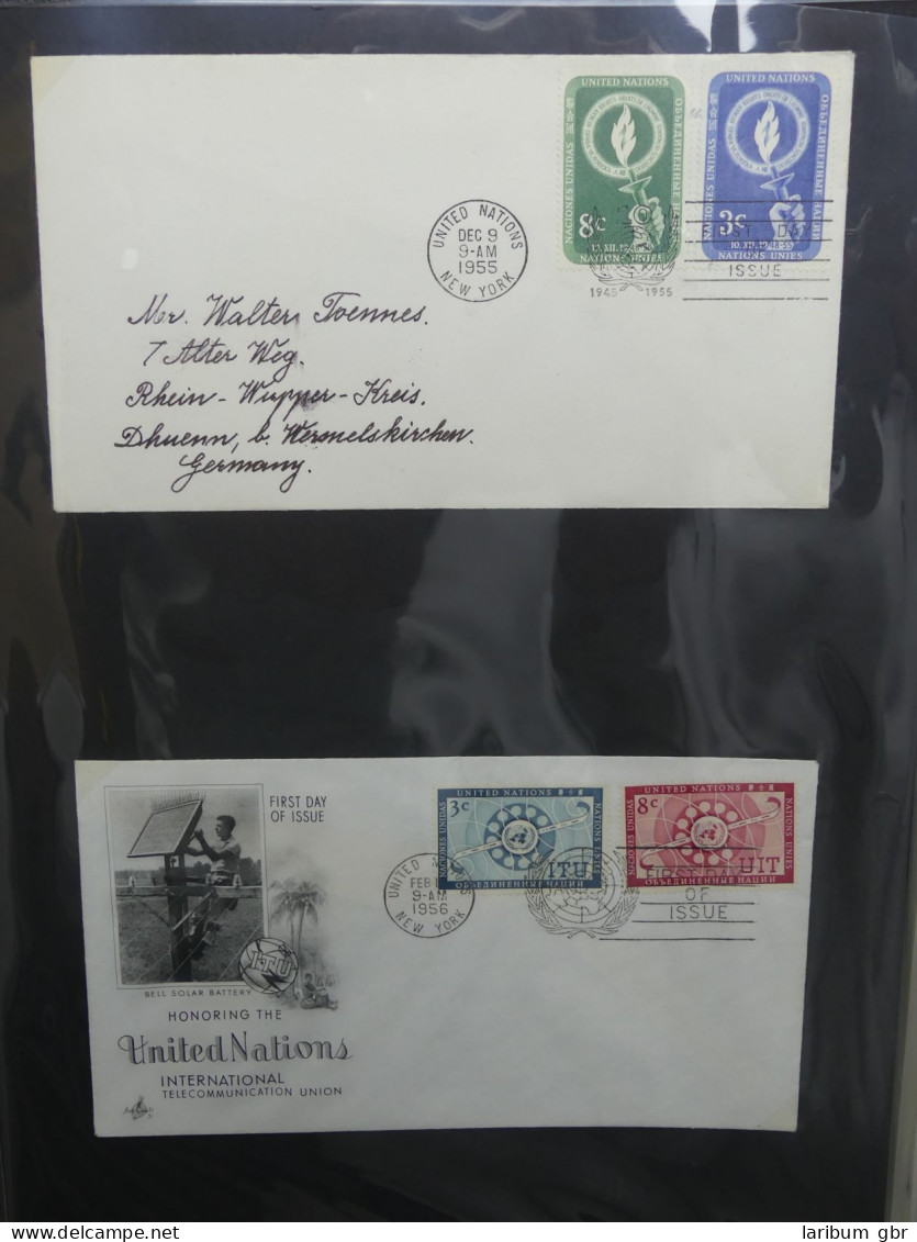 Vereinte Nationen New York FDCs ab 1951 besammelt im Ring Binder #LY662