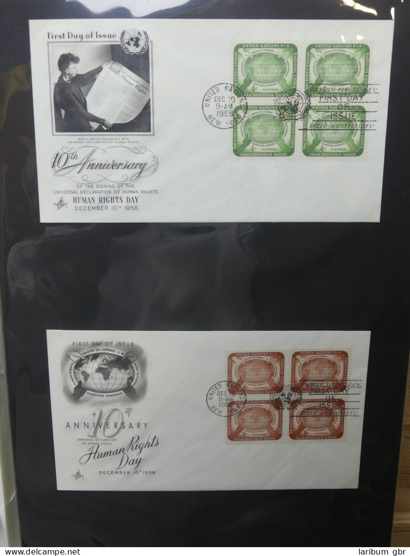 Vereinte Nationen New York FDCs ab 1951 besammelt im Ring Binder #LY662