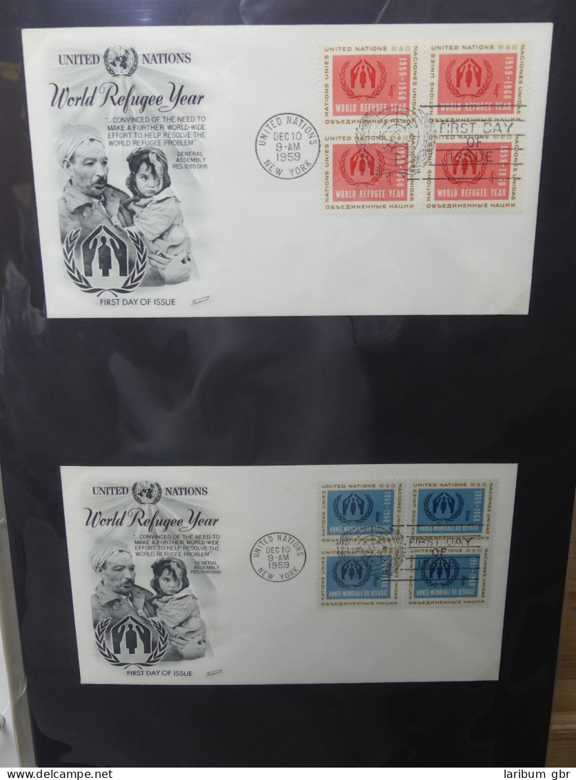 Vereinte Nationen New York FDCs ab 1951 besammelt im Ring Binder #LY662