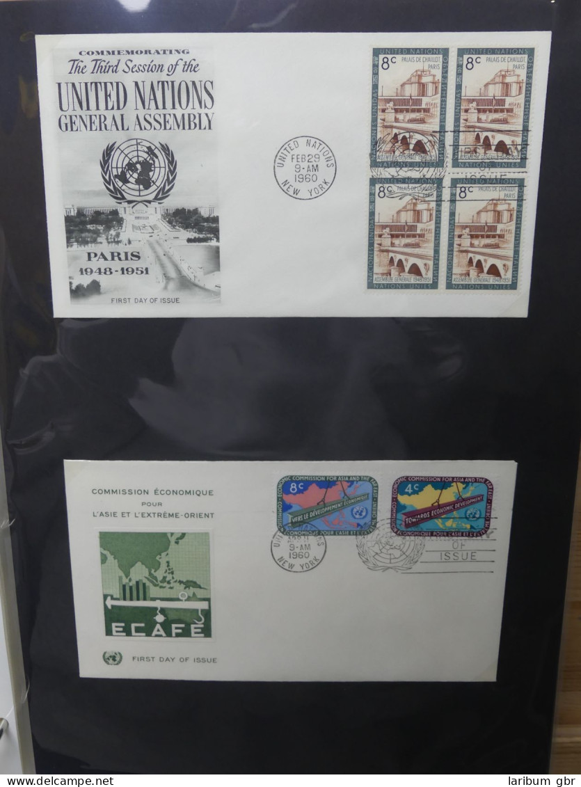 Vereinte Nationen New York FDCs ab 1951 besammelt im Ring Binder #LY662